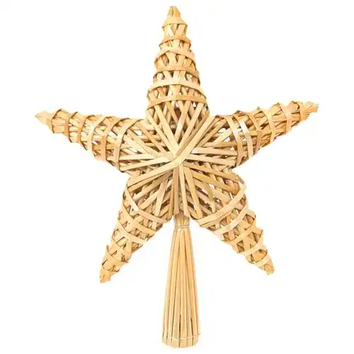Christbaumspitze com-four ® Weihnachtsbaumschmuck aus Stroh