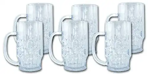 Maßkrug ORDENO Bierkrug 0,3 Liter SAN Kunststoffglas 6 Stück