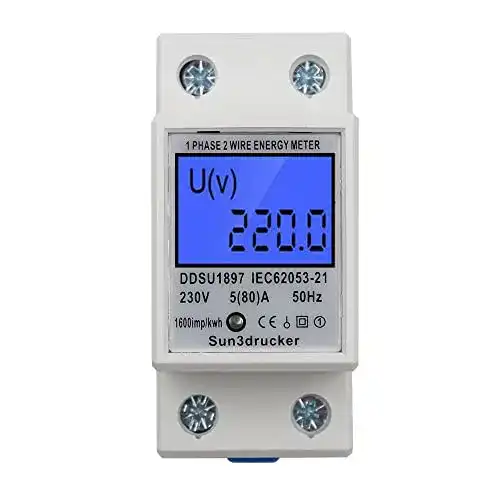 Stromzähler Sun3Drucker LCD Digitale Wechsel Hutschiene KWh