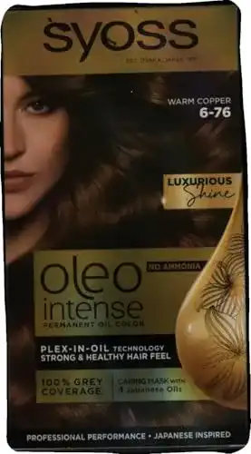Kupfer-Haarfarbe Syoss Oleo Intense Haarfarbe, 6-76 Warmes Kupfer