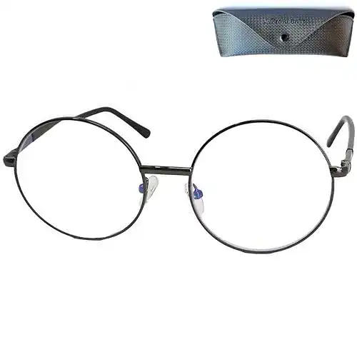 Brille Herren Mini Brille Hippie Runde Blaufilter Brille Lesebrille