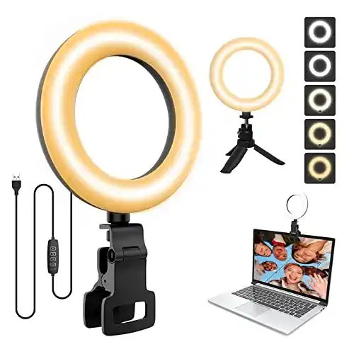 Ringlicht Laptop Sunmas, Ringlicht Monitor, 5 Inch Licht, 5 Farben