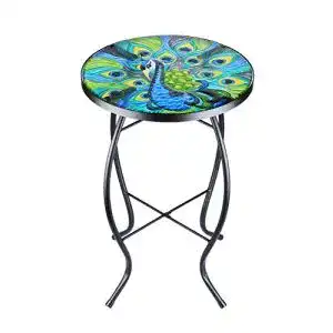 Mosaiktisch VCUTEKA Terrassentisch Pflanzenständer Outdoor