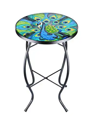 Mosaiktisch VCUTEKA Terrassentisch Pflanzenständer Outdoor
