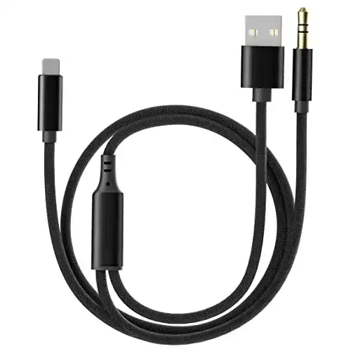 Lightning auf Klinke TargetGo Aux-Kabel für iPhone, 2-in-1