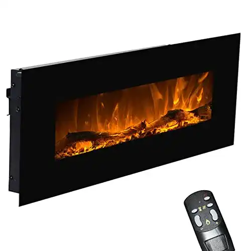 Elektro-Wandkamin GLOW FIRE Neptun mit Heizung, mit LED