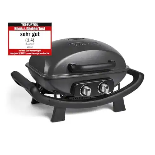 Gasgrills klein BURNHARD Tragbarer 2-Brenner Gasgrill Wayne