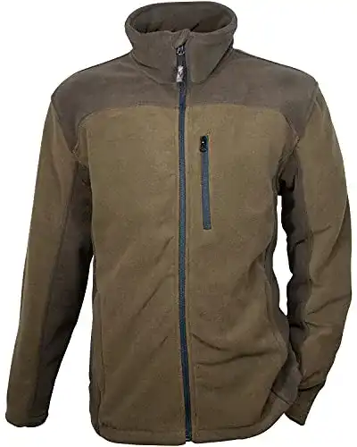 Jagdjacke Herren Hubertus Herren Fleece Jagdjacke Oliv Braun