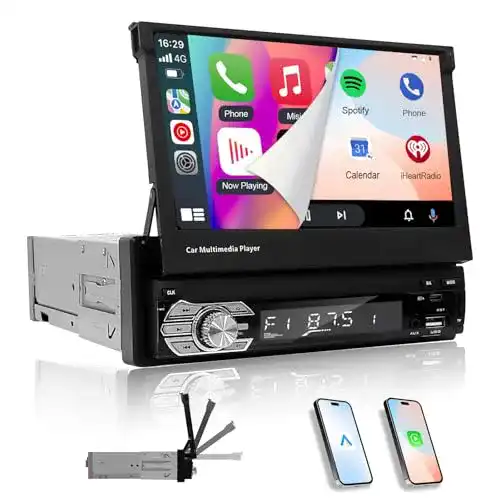 Autoradio-1-DIN-mit-Bildschirm Ezonetronics 7 Zoll Autoradio Flip
