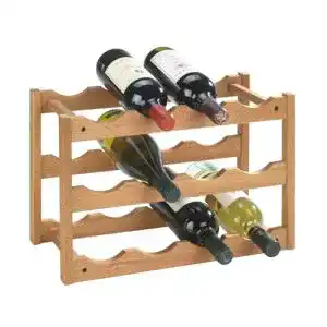 Weinregal WENKO Norway aus Walnussholz, für 12 Flaschen