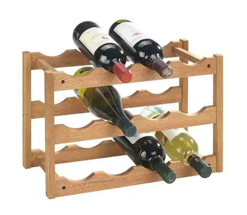 Weinregal WENKO Norway aus Walnussholz, für 12 Flaschen