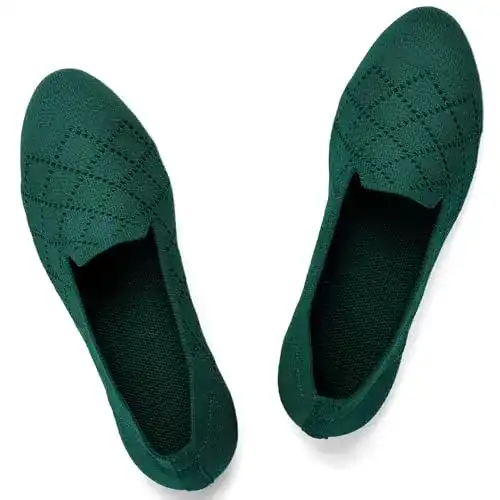 Ballerinas Puxowe Damen Flache Schuhe Runde Zehe Strick