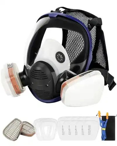 Vollmaske OHMOTOR Atemschutzmaske mit Luftfilterpatrone