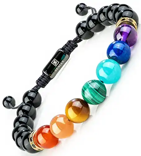 Chakra-Armband SENLLY 7 100% Echtes Naturstein 8mm