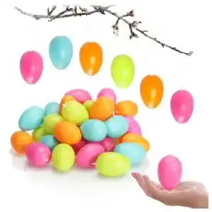 Plastik-Ostereier com-four ® 36x Ostereier, Kunststoff Größe: 6 cm