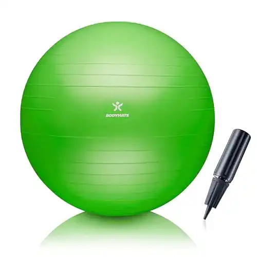 Gymnastikball BODYMATE Sitzball Trainingsball mit GRATIS E-Book inkl. Luft-Pumpe, Ball für Fitness
