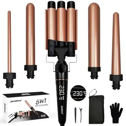 5-in-1-Lockenstab janelove 5 in 1 Lockenstab Set 3 Fässer