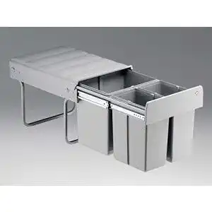 Einbau-Abfalleimer Wesco Naber Trenta 6. Abfallsammler, alu grau