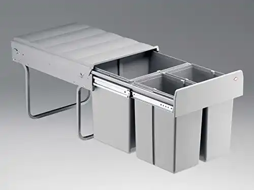 Einbau-Abfalleimer Wesco Naber Trenta 6. Abfallsammler, alu grau