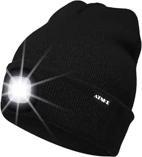Mütze mit Licht ATNKE LED Beleuchtete Mütze, Wiederaufladbar