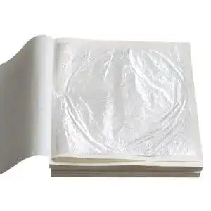 Blattsilber KINNO Essbare echtes Silber 11 cm x 11 cm, 10 Blatt