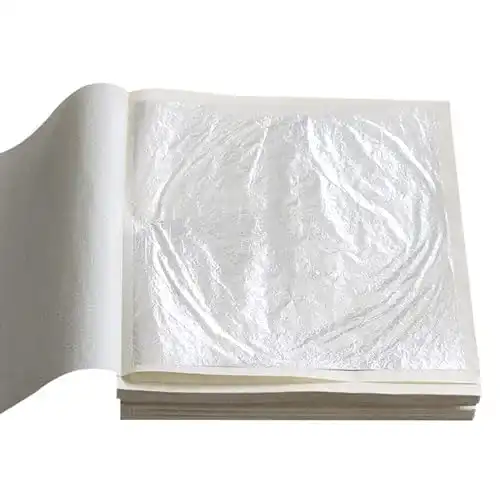 Blattsilber KINNO Essbare echtes Silber 11 cm x 11 cm, 10 Blatt