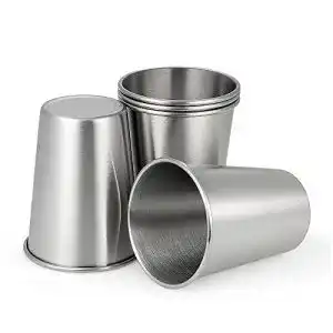 Edelstahlbecher Decdeal 5 Stück Edelstahl Becher Edelstahl