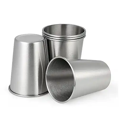 Edelstahlbecher Decdeal 5 Stück Edelstahl Becher Edelstahl