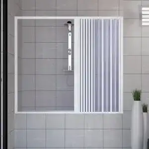 Badewannenfaltwand ROLLPLAST PINTO PVC 170 cm, Mod. Nina