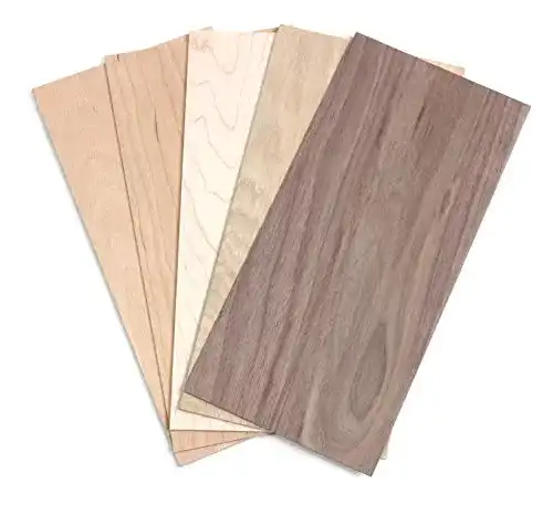 Furnierholz wodewa Holz Furnier Set 2mm Starkfurnier 5 Holzarten