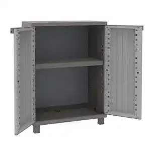 Gartenschrank Terry , JWood 68, Schrank mit 2 Türen, Holz-Optik