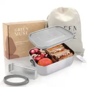 Edelstahl-Dosen GREEN MUSE Brotdose Edelstahl 800ml I Eco Lunchbox