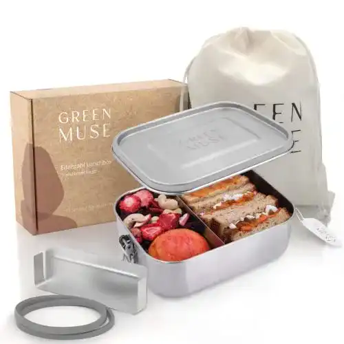 Edelstahl-Dosen GREEN MUSE Brotdose Edelstahl 800ml I Eco Lunchbox