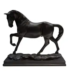 Pferdestatue Vinbcorw Statue Skulptur Figur Vintage Harz Gold