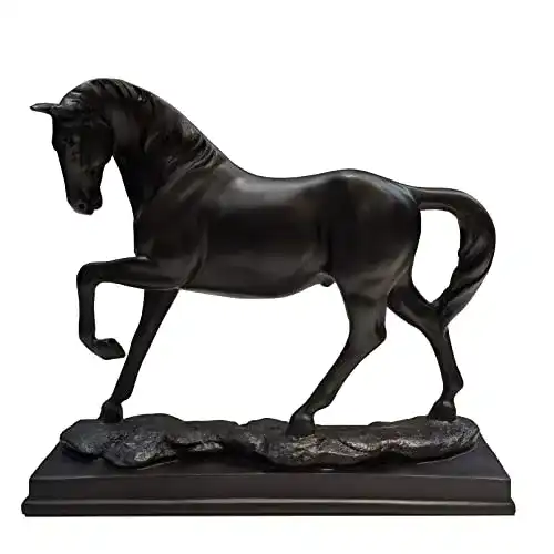 Pferdestatue Vinbcorw Statue Skulptur Figur Vintage Harz Gold