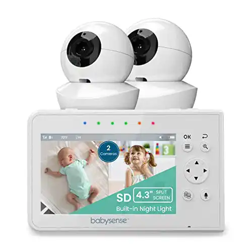 Babyphone mit 2 Kameras Babysense, geteilter Bildschirm 4,3“