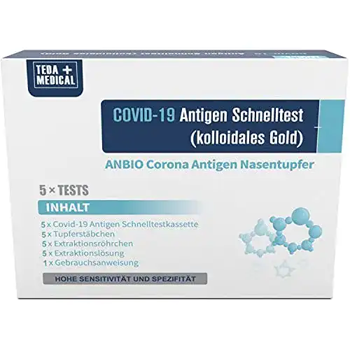 Corona-Selbsttest Anbio Corona Schnelltest Selbsttest, 5 Stück