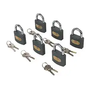 Vorhängeschlösser (gleichschließend) Silverline 407238 Eisen, 6 Stück