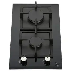 Gaskochfeld 2-flammig K&H ® Domino 2 Zonen Glas Erdgas