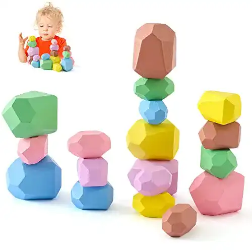 Stapelsteine Promise Babe Holzbausteine Regenbogen 18PCS