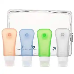 Tuben MoKo Reise Flaschen Set, 4 Stück Silikon, auslaufsicher