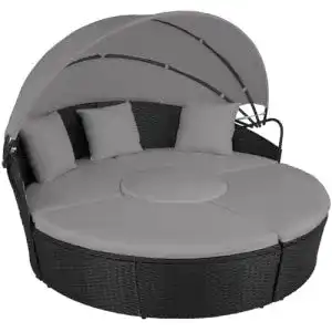Sonneninsel TecTake 800718 Poly Rattan, faltbares Sonnendach