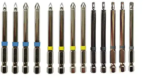 Lange Bits jjw-germany 13 Stück Profi Bit Mix Torx/Kreuzschlitz
