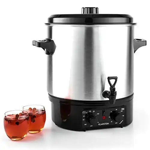 Die beste Glühweinkocher Klarstein Biggie, 27 Liter, 2000 Watt, Zeitschaltuhr 2026 Test Bestseller Glühweinkocher Klarstein Biggie, 27 Liter, 2000 Watt, Zeitschaltuhr