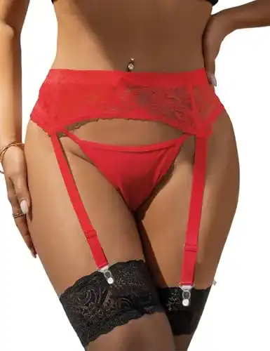 Strapshalter ohyeahlady Damen Strapsgürtel Spitze mit 4 Halter