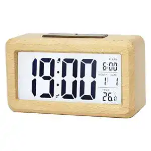 Holz-Wecker Vihimi Digitaler Holzwecker, großes LED-Display