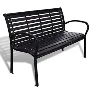 Gartenbank vidaXL 3-Sitzer 125cm WPC Stahl Sitzbank