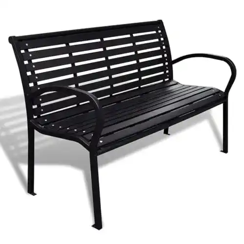 Gartenbank (Metall) vidaXL Gartenbank 3-Sitzer 125cm WPC Stahl
