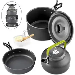 Camping-Kochgeschirr Queta 10-Teilig Cookware Kit Picknick