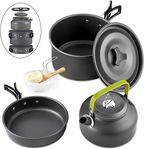 Camping-Kochgeschirr Queta 10-Teilig Cookware Kit Picknick